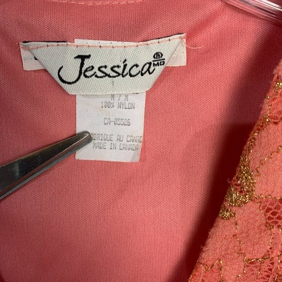 Y2K Vintage Jessica Sheer Sparkly Lace Babydoll Tank Top Blouse - Picture 9 of 15